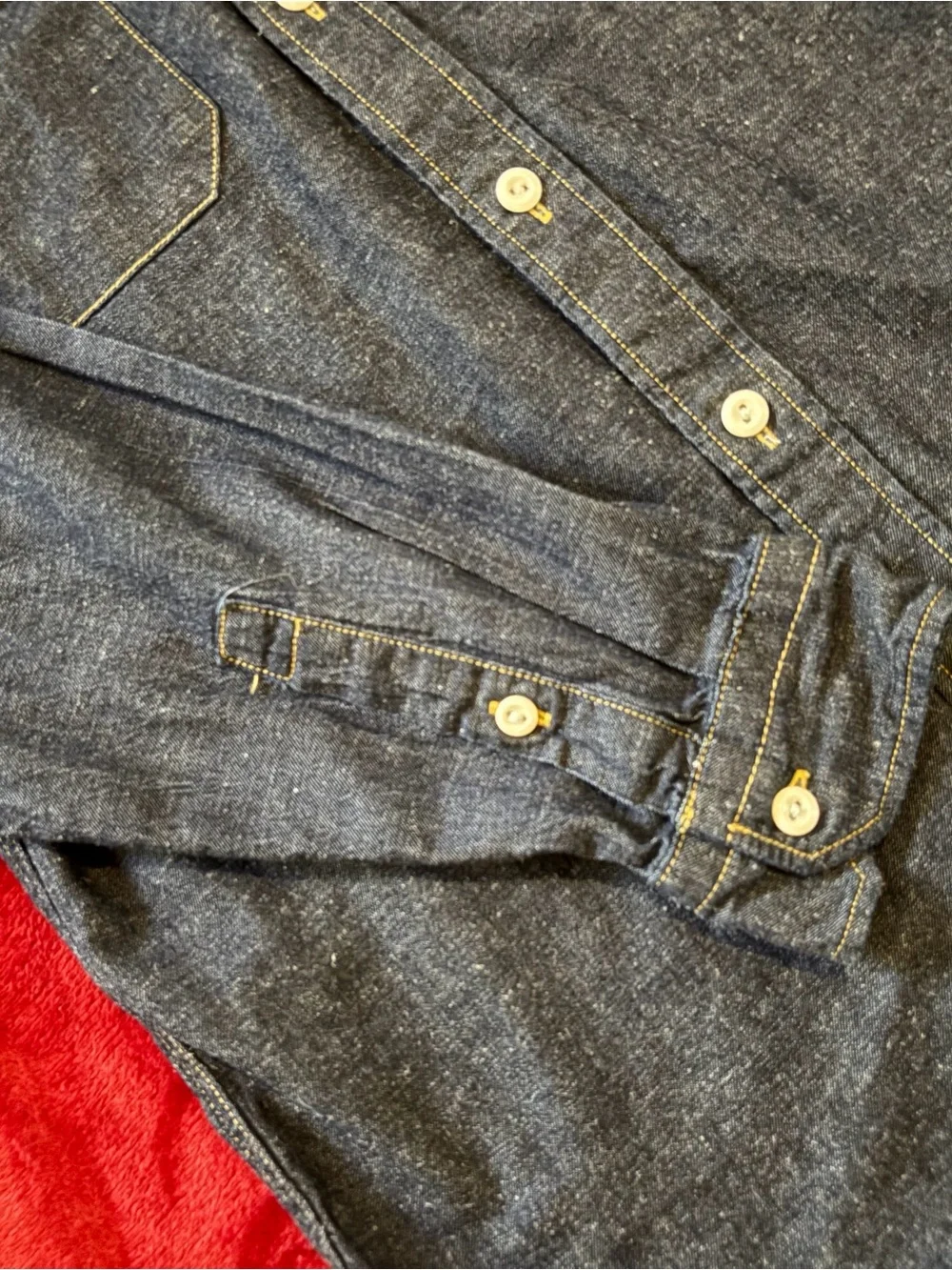 Levi's Men's Dark Blue Denim Button-Up Shirt